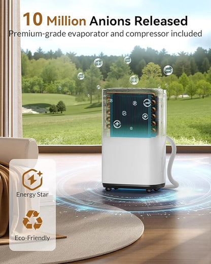 5000 Sq. Ft. Dehumidifier for Basement, 50 Pint Quiet Dehumidifiers for Home with Drain Hose, Smart Humidity Control, 24H Timer & Child Lock, Ideal for Large Rooms, Bathroom, Bedroom, Garage