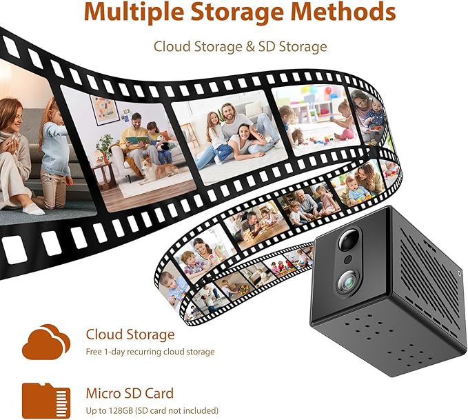 2026 5G 4K Mini Camera WiFi Indoor Home HD Micro Wireless Security Camera, Small Nanny Cam Pet Baby Outdoor Cameras, 100 Days Battery Life 150 angle Night Vision Motion Detection Cloud & SD Storage