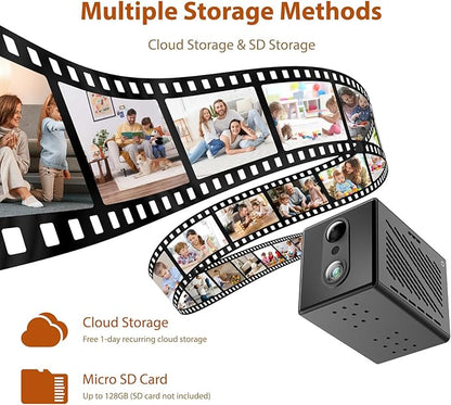 2026 5G 4K Mini Camera WiFi Indoor Home HD Micro Wireless Security Camera, Small Nanny Cam Pet Baby Outdoor Cameras, 100 Days Battery Life 150 angle Night Vision Motion Detection Cloud & SD Storage