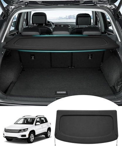 Powerty Cargo Cover for 2009-2016 2017 Volkswagen VW Tiguan Accessories Trunk Cover Trunk Shielding Shade Cargo Luggage Cover Black (Can Withstand The Load)