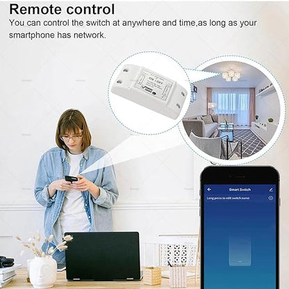 10A Wireless Smart Switch, Wi-Fi Light Switch Compatible with Alexa & Google Home & SmartThings, FCC Certified, No Hub Required Support DIY Module(4 Pack)