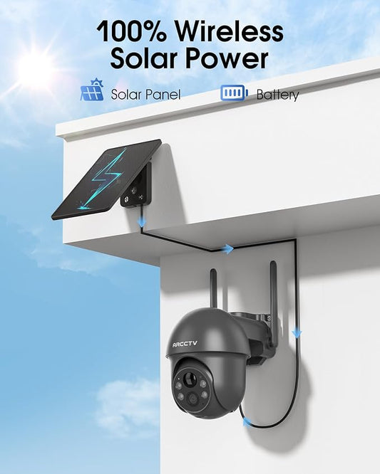 ARCCTV Solar Security Cameras Outdoor Wireless WiFi 4MP 2.5K Grey(4 Pack)