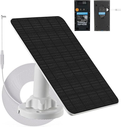 3W Solar Panel with Built-in 4000mAh Battery, Micro-USB Port, IP65, 13.2ft Charging Cable, Perfect Compatibility with Ring Video Doorbell (2nd Generation-2020 Release), no Need to Remove Stand