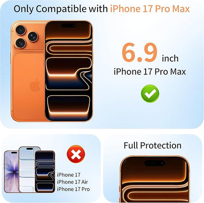2 Pack Mirror Screen Protector for iPhone 17 Pro Max Privacy Tempered Glass Mirrored Effect Anti-Spy Easy Installation Frame Full Coverage Shatterproof Anti-Scratch Anti-Bubble (6.9 inch Silver)