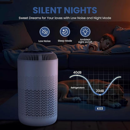 H13 True HEPA Air Purifier for Home Large Rooms with Aromatherapy & Quiet Motor