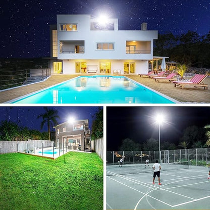 Onforu 200W LED Flood Lights Outdoor, 18000LM Bright Security Light, IP66 Waterproof Outdoor LED Lights, 6500K Daylight White Floodlight for Garage, Yard, Garden, Stadium, Playground, Arena(2 Pack)