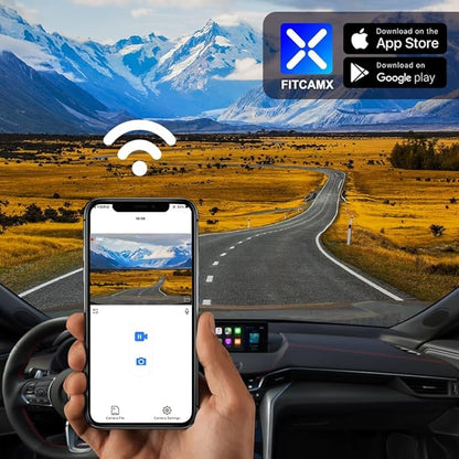 Fitcamx Front 2K+Rear 1080P Dash Cam Adapts for Acura TLX 2024-2025 & TLX Type S (HD2-D6430), OEM Factory Look, Dual HD Video, Built-in WiFi & APP, Loop Recording, G-Sensor, Easy to Set, 64GB Card
