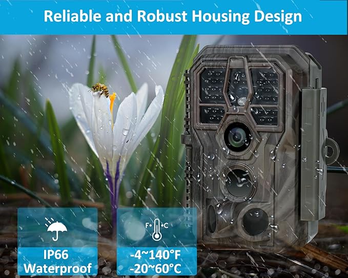 GardePro E5S 2-Pack Trail Camera (Non-Cellular, Non-WiFi), 64MP Photo & 1296P HD Video, 0.1s Trigger, 100ft No-Glow Night Vision, Motion Activated Wildlife Camera