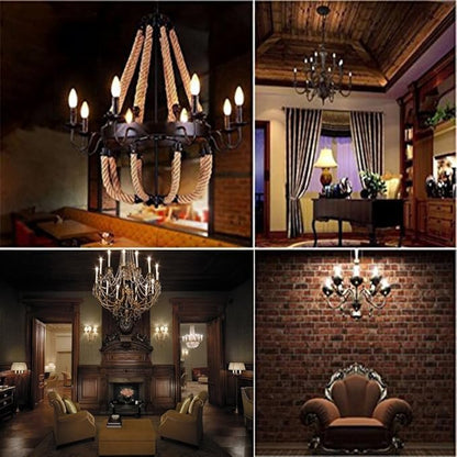 C35 LED Candelabra Bulb, 2W Dimmable, 25W Incandescent Equivalent, High CRI Warm White Light, Frosted Glass Housing, E26 Medium Base, Torpedo Tip, 3 Pack
