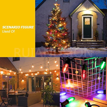 Ruiandsion E12 LED Decorative Bulb Yellow 110V E12 Screw Base for Christmas String Party Garden Window Display Lights Pack of 2