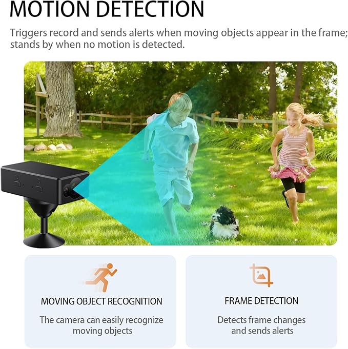 Mini WiFi Camera, Wireless Camera, Nanny Cam for Home, Indoor Security Camera, | True 1080P HD，Bluetooth Fast Pairing | Works with/Without WiFi for Baby/Pet/Nanny Monitoring