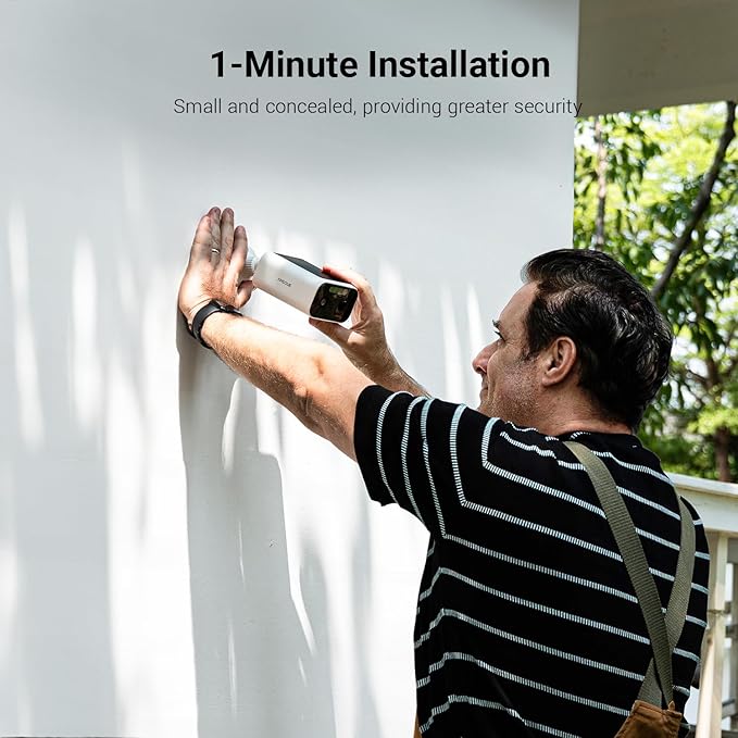 ANSQUE Solar Security Cameras Wireless Outdoor, 4-Cam-Kit, 2K Home Security Camera System, 365-Day Battery Life, No Subscription Fee, Easy to Install, Color Night Vision, Local Storage