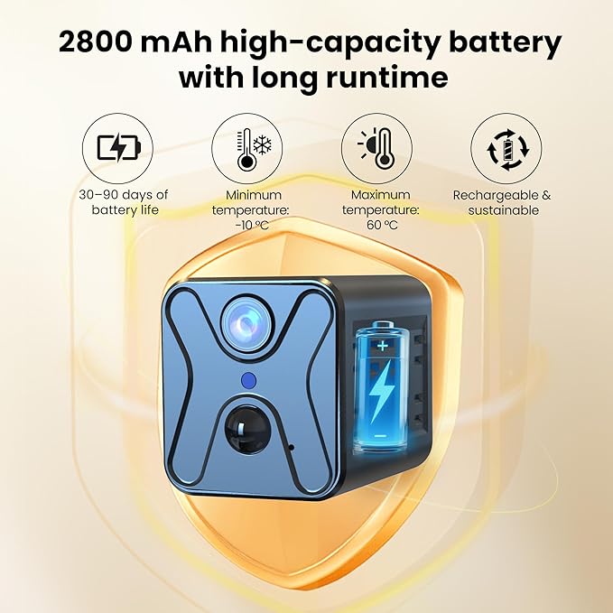 javiscam Hidden Camera 4K HD Wireless Spy Camera with Video, Mini Indoor Cameras for Home Security, AI Motion Detection, Night Vision, Built-in Siren, 60-Day Battery Life, Nanny cam, pet Camera