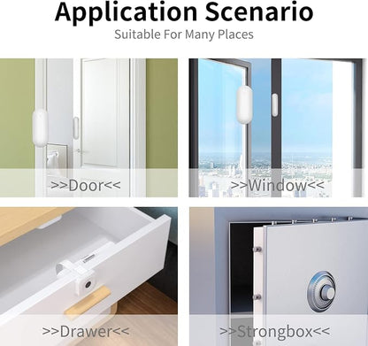 Door/Window Sensors Alarm System,Triggers APP Alarm NotificationImmediately Upon Door Opening, WiFi-Connected Smart Life Tuya Control for Apartment,Kids Safety