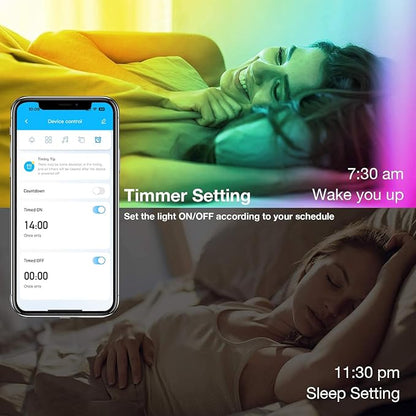 VOLIVO 200FT LED Strip Lights for Bedroom RGB Color Changing | Bluetooth App Control, IR Remote Control, Music Sync, Room Home Decor Lighting