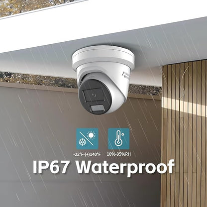 DS-2CD2387G2-LSU/SL Acusense 4K 8MP Color-Vu POE IP Dome Camera Outdoor, with Strobe Light and Audible Warning, 130dB True WDR, H.265+, Two Way Audio Human/Vehicle Detection, Work with Ⲏіkconnect