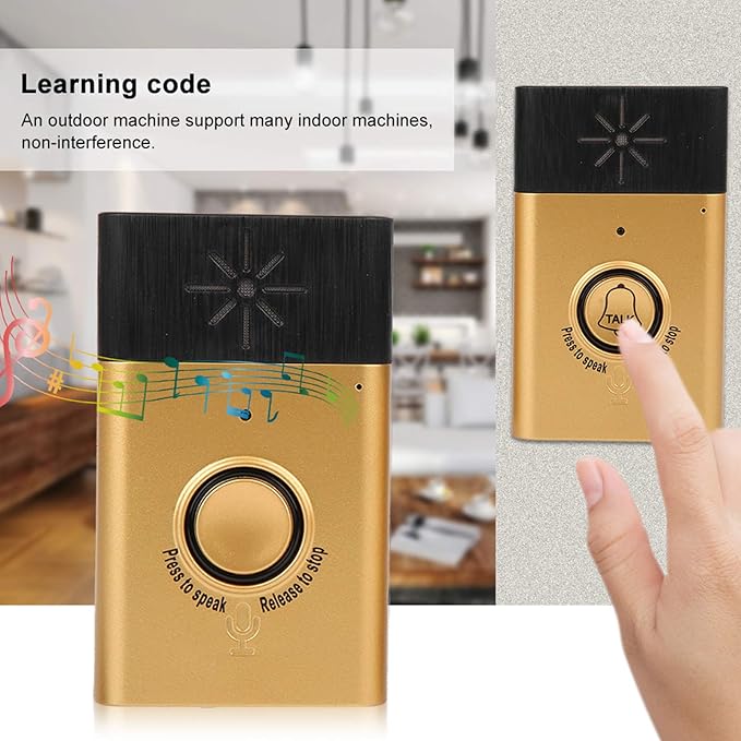Doorbell, Smart Voice Doorbell 2 Way Conversation Talk Intercom Doorbell Kit Indoor Outdoor Access Control System for Home Office Security