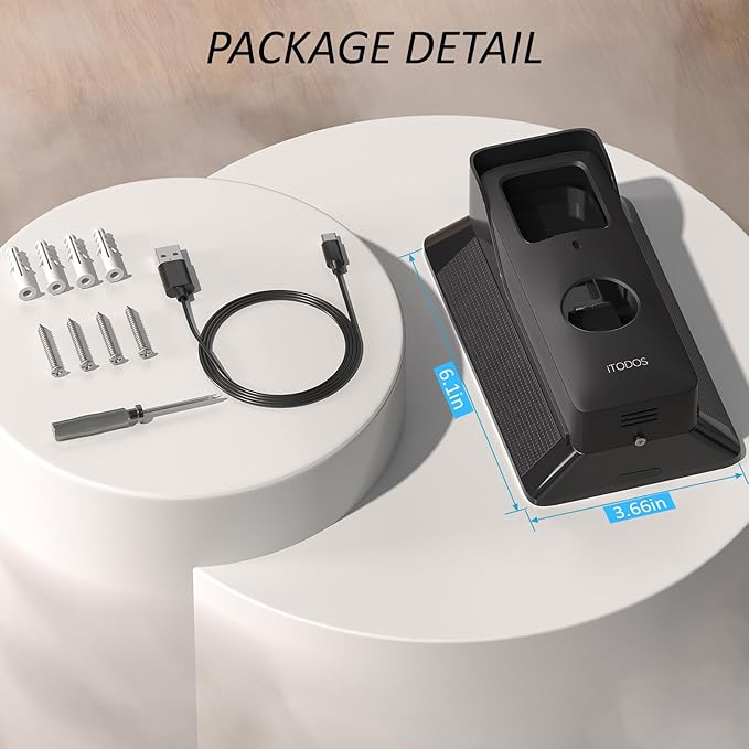 iTODOS Solar Charger for Blink Video Doorbell,Solar Power Bank Mount,Continuously Supply Power to The Doorbell,IPX7 Waterproof-(Not for Blink Video Doorbell 2nd Gen)-13200
