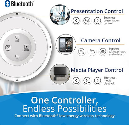Smart Home Controller + Bluetooth Controller - Works with Alexa, Google Home, Home Assistant, SmartThings, lights, thermostats and more - Programmable & Customizable Buttons, (Snow Pearl)