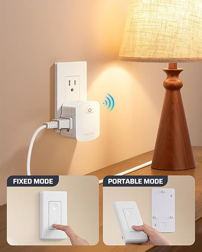 DEWENWILS Wireless Remote Wall Switch and Outlet, Remote Control Outlet Light Switch for Lamps, Fans, Expandable, 15A/1875W, 100ft RF Range, ETL Listed (1 Outlet and 2 Remotes)