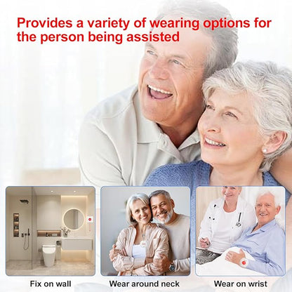 XUK Wireless Nursing Call System for Elderly Monitoring Includes 1 SOS Call Button and 1 Receiver Nurse Call Alarm Home Elderly Call Button with 500+ FT Reception Range Suitable for Seniors/Patients