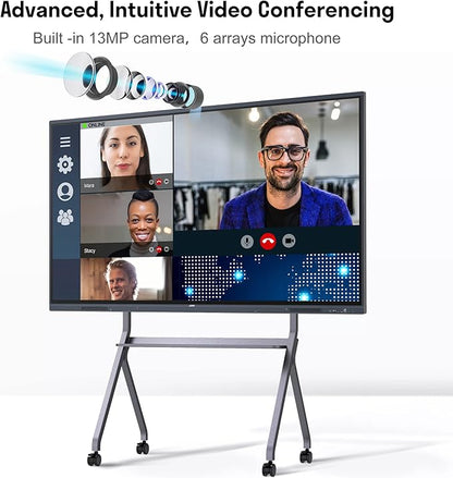 JAV Smart Board, 65'' 4K UHD Interactive Whiteboard, All in One Smartboard for Office, Digital Smart Whiteboard Built in Dual System and 13MP Camera for Classroom (Wall Mount Included)