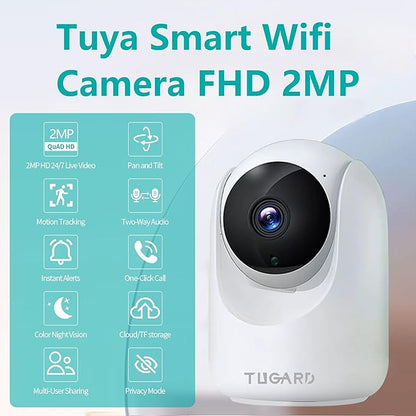 Indoor Security Camera,2.4G WiFi Cameras for Home Security,Pan Tilt 355°View 100°vertical,Motion Detection for Baby&Pet Monitor Dog Camera with PIR,Color Night Vision,2-Way Talk,Cloud/SD,6 IR LED