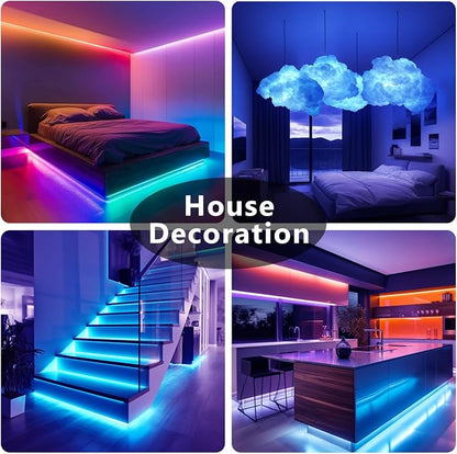 DAYBETTER LED Strip Lights 110ft, Smart Lighting Strips with App Remote Control, RGB Music Sync Color Changing Lights for Bedroom Kitchen Party Home Decor(1 Roll) (Pack of 2)