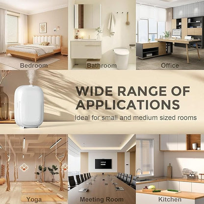 Waterless Oil Diffuser,Home Aromatherapy Scent Diffuser with APP & Timer|Whole House Oil Air Diffusers for Large Room,Office,Hotel Collection Use,Cover up to 1500 sq.ft-150ML,Compact,Quiet,Ivory White