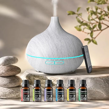 550ml Aromatherapy Essential Oil Diffuser Remote Humidifier 7 LED