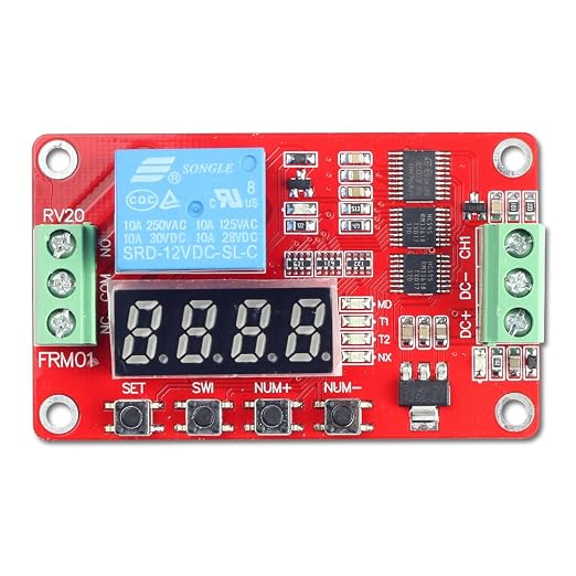 UCTRONICS DC 12V Programmable Multifunction Time Delay Relay Module, On Delay and Off Delay 0.1s to 270h Timer with Segment LEDs Display for Smart Home, Automatic Control