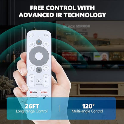 PZL Replacement Voice Remote Control for Homatics Box R 4k/4k Plus/Stick HD, for XGIMI White Streaming Dongle with Android TV System