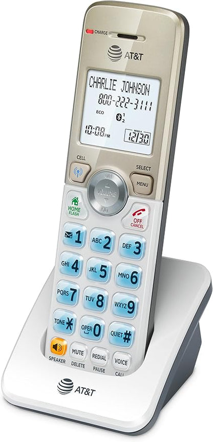 AT&T DL70019 Additional Handset for DL72x19 Series Cordless Phone - Bluetooth Connect to Cell, Smart Call Blocker, 1.8" Backlit Display, Big Buttons, Intercom