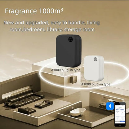 Waterless Essential Oil Diffuser for Home and Commercial Use, Up to 35000 ft³ 160 mL Capacity, Aromatherapy Scent Diffuser for Large Rooms, Smart Scent Air Machine, A1000 (White)