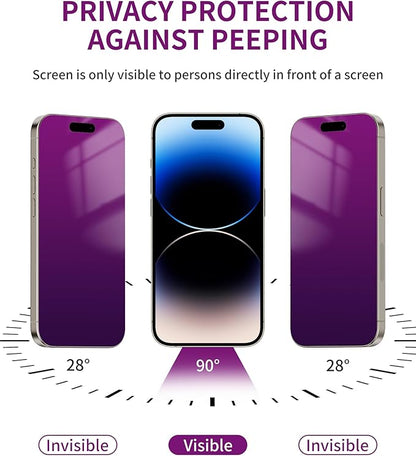2 Pack Privacy Screen Protector for iPhone 16e 2025 Tempered Glass 6.1inch Private Saver Anti-Spy Anti-Blue Light Eye Protection Anti-Scratch Full Coverage
