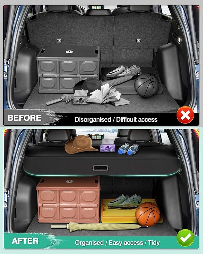 Powerty Cargo Cover for 2023-2025 2026 Honda CRV Retractable Trunk Cover Trunk Shielding Shade for CRV Accessories Cargo Luggage Cover No Gap (NOT for Sport Touring Hybrid)