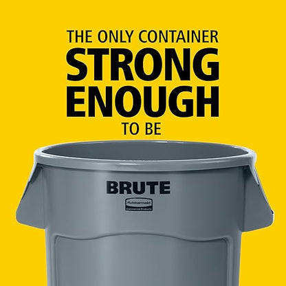 Rubbermaid Commercial Products BRUTE Heavy-Duty Round Trash Can with Venting Channels, 20-Gallon, Black, Waste Container for Landscapers/Construction Sites/Restaurants/Offices/Warehouses/Home/Driveway