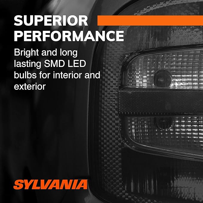 SYLVANIA - 7528 LED White Mini Bulb - Bright LED Bulb, Ideal for Daytime Running Lights (DRL) and Back-Up/Reverse Lights (Contains 2 Bulbs)