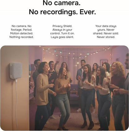 Layla Noise Monitoring Device for Airbnb, Rental, Office & Home | Noise & Occupancy Sensor with Radar-Based Motion Detection | Privacy-Safe Security Monitor | No Subscription