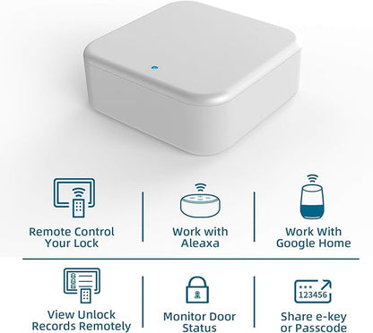 KUCACCI TTLock WiFi Gateway for Kucacci H15B T17 Smart Lock, Smart Bridging Hub Easy to Compatible with Alexa, Remotely Unlock Voice Control