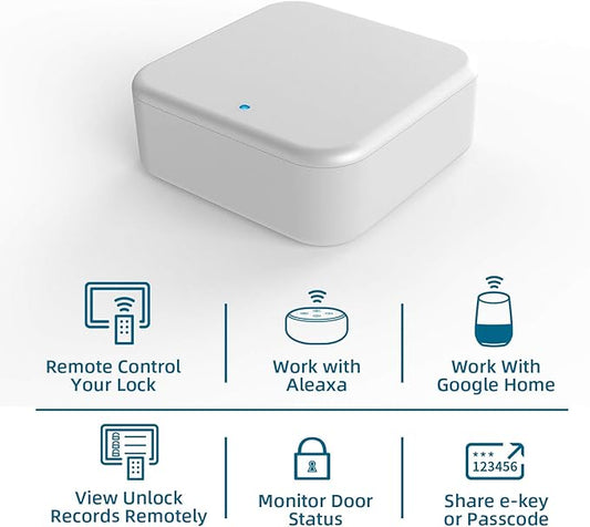 KUCACCI TTLock WiFi Gateway for Kucacci H15B T17 Smart Lock, Smart Bridging Hub Easy to Compatible with Alexa, Remotely Unlock Voice Control