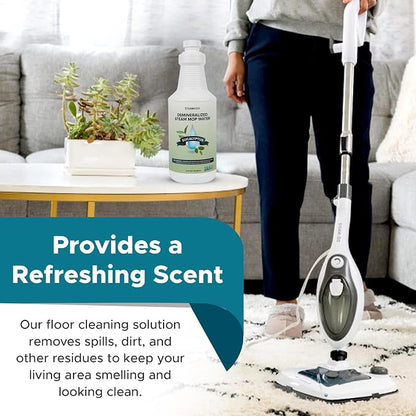 Steam & Go Demineralized Water for Steam Mop – Eucalyptus Mint Scent, 32 oz | Scented Floor Cleaner Solution, Ready-to-Use, Compatible with Any Steam Cleaner (Pack of 3)