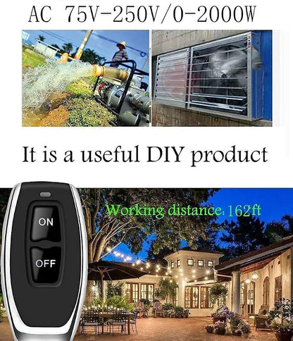 DieseRC 433Mhz Wireless Remote Control Radio Control Switch AC 110V 220V 240V 30A Relay Receiver with 3 Transmitters for Light Water Pump Household Appliances Farm Irrigation and Electrical Equipment