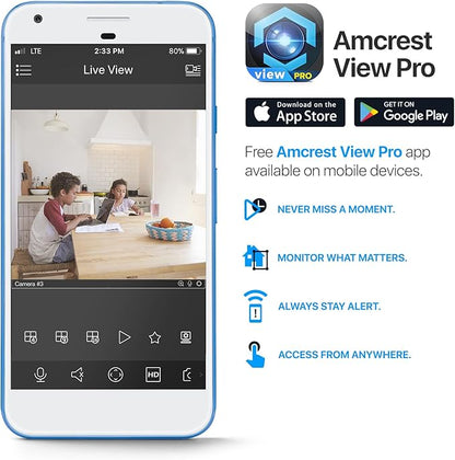 Amcrest ProHD 1080P WiFi 2MP (1920TVL) Indoor Pan/Tilt Security Wireless IP Camera IP2M-841B (Black)