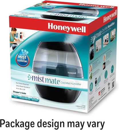 Honeywell HUL520B Mistmate Cool Mist Humidifier Black With Easy Fill Tank & Auto Shut-Off, For Small Room, Bedroom, Baby Room, Office