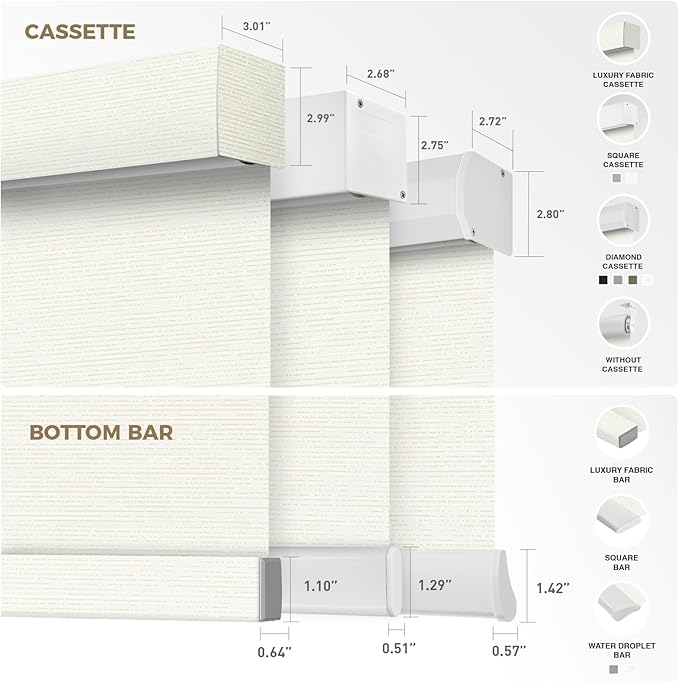HeyBlinds Motorized Blinds with Remote, 100% Blackout Smart Blinds, Automatic Shades for Windows Compatible with Alexa Google and Homekit, Custom Size (Sun Kissed-Creme BO)
