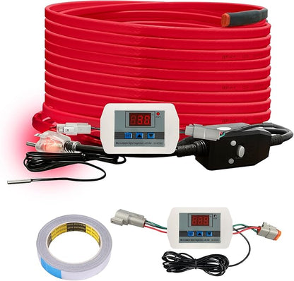 OEBLD Heat Tape for Water Pipes 40FT, Replaceable Smart Thermostat for Pipe Freeze Protection, Self-Regulating Roof Deicing Cable for Metal and Plastic Home Pipes, 110-120V