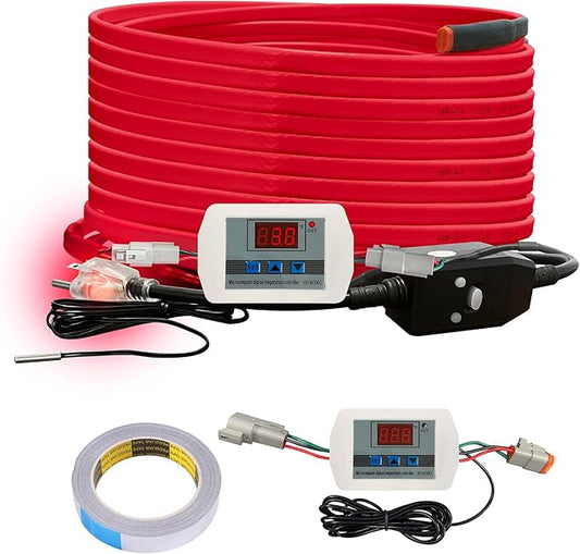 OEBLD Heat Tape for Water Pipes 40FT, Replaceable Smart Thermostat for Pipe Freeze Protection, Self-Regulating Roof Deicing Cable for Metal and Plastic Home Pipes, 110-120V