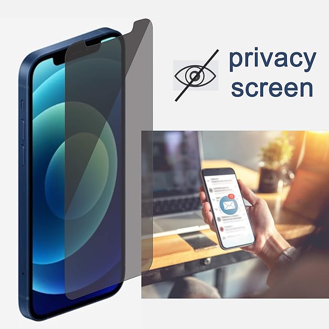 Ailun Privacy Screen Protector for iPhone 12 Pro Max 2020 [6.7 Inch] 2Pack Anti Spy Private Case Friendly Tempered Glass [2 Pack]