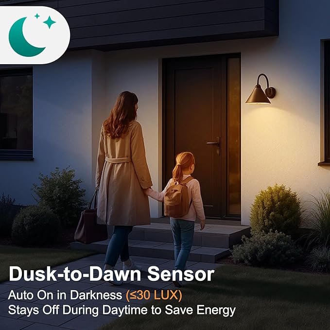 DiCUNO PIR Motion Sensor Light Bulbs, 12W (100W Equivalent) E26 LED Body Motion Sensor Infrared Bulb Auto on/Off, Outdoor/Indoor Light for Front Porch Garage, 1100LM 2700K Warm White, 2 Pack